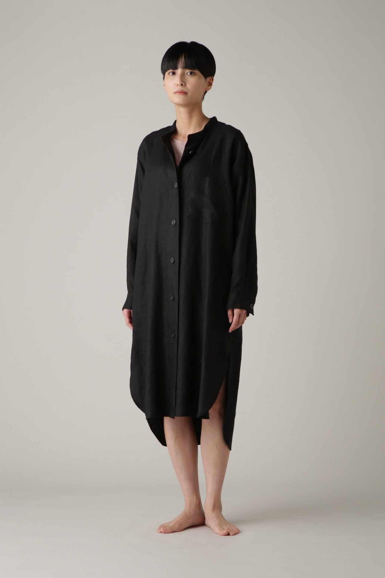 MARGARET HOWELL BRUSHED LINEN TWILL マーガレット・ハウエル ワンピース・ドレス その他のワンピース・ドレス ブラック【送料無料】のサムネイル