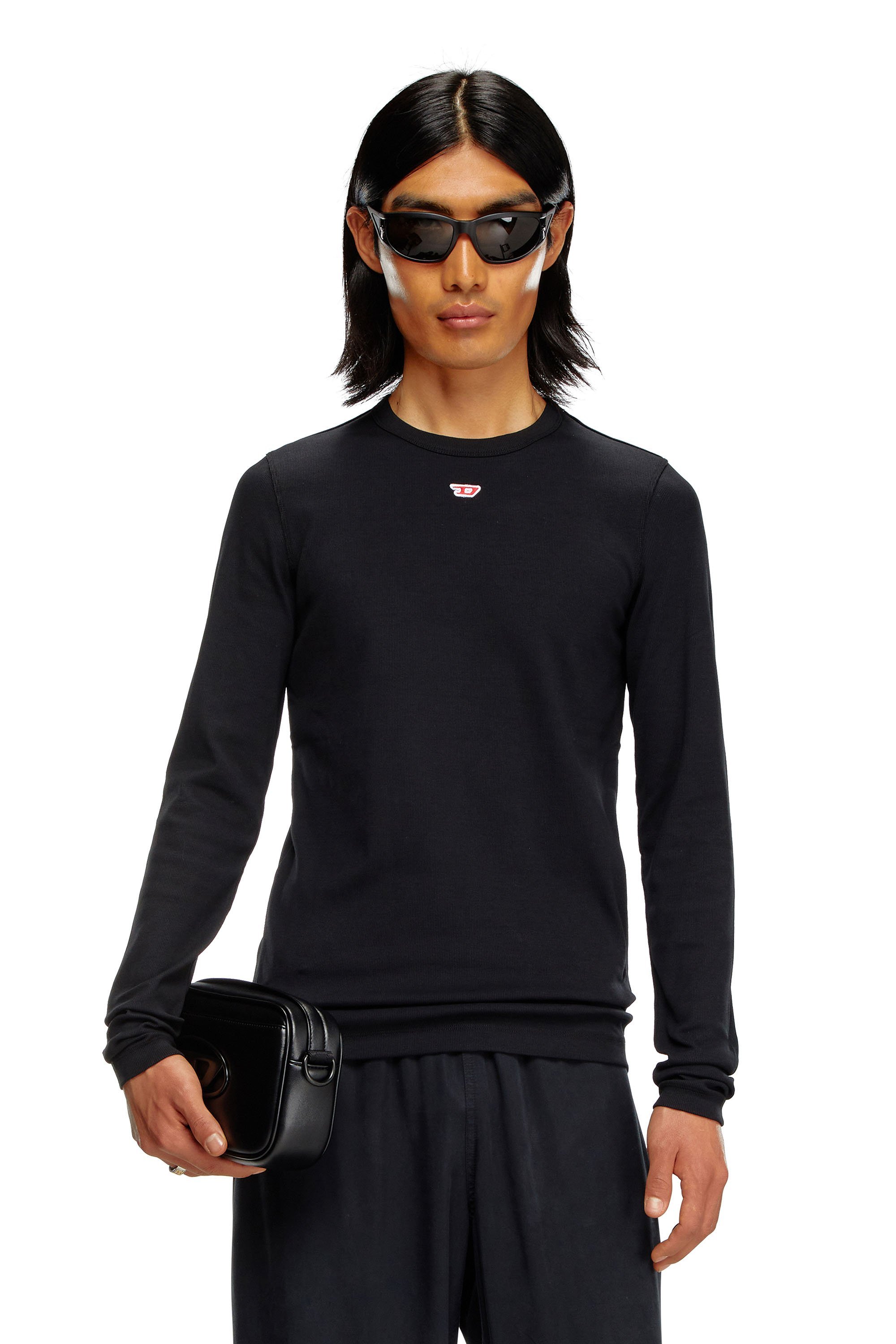 DIESEL メンズ Tシャツ New essentials ディーゼル トップス カットソー・Tシャツ ブラック ホワイト【送料無料】