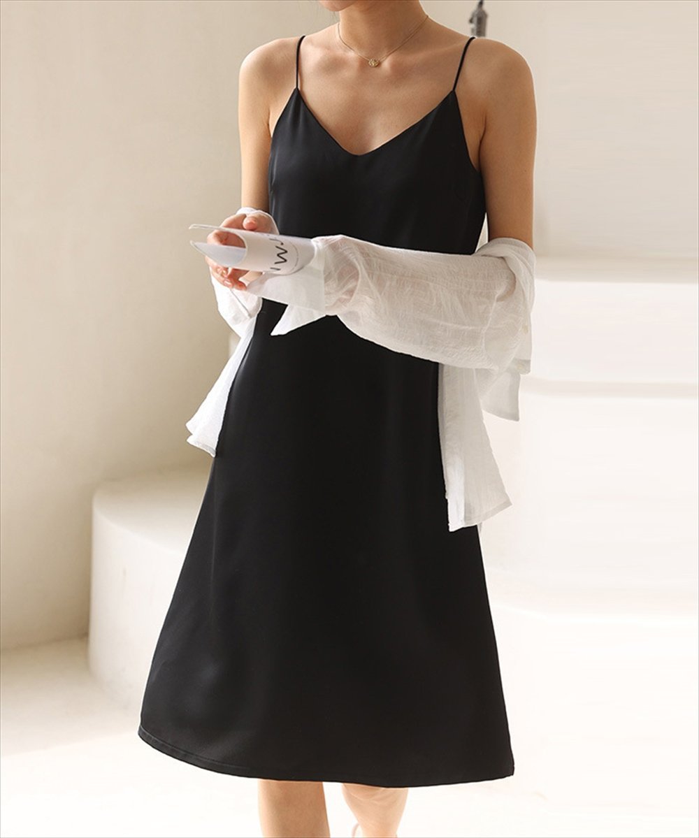 La-gemme カップ付きキャミソールワンピース ラジュール ワンピース・ドレス ワンピース ブルー ベージュ ホワイト ブラック
