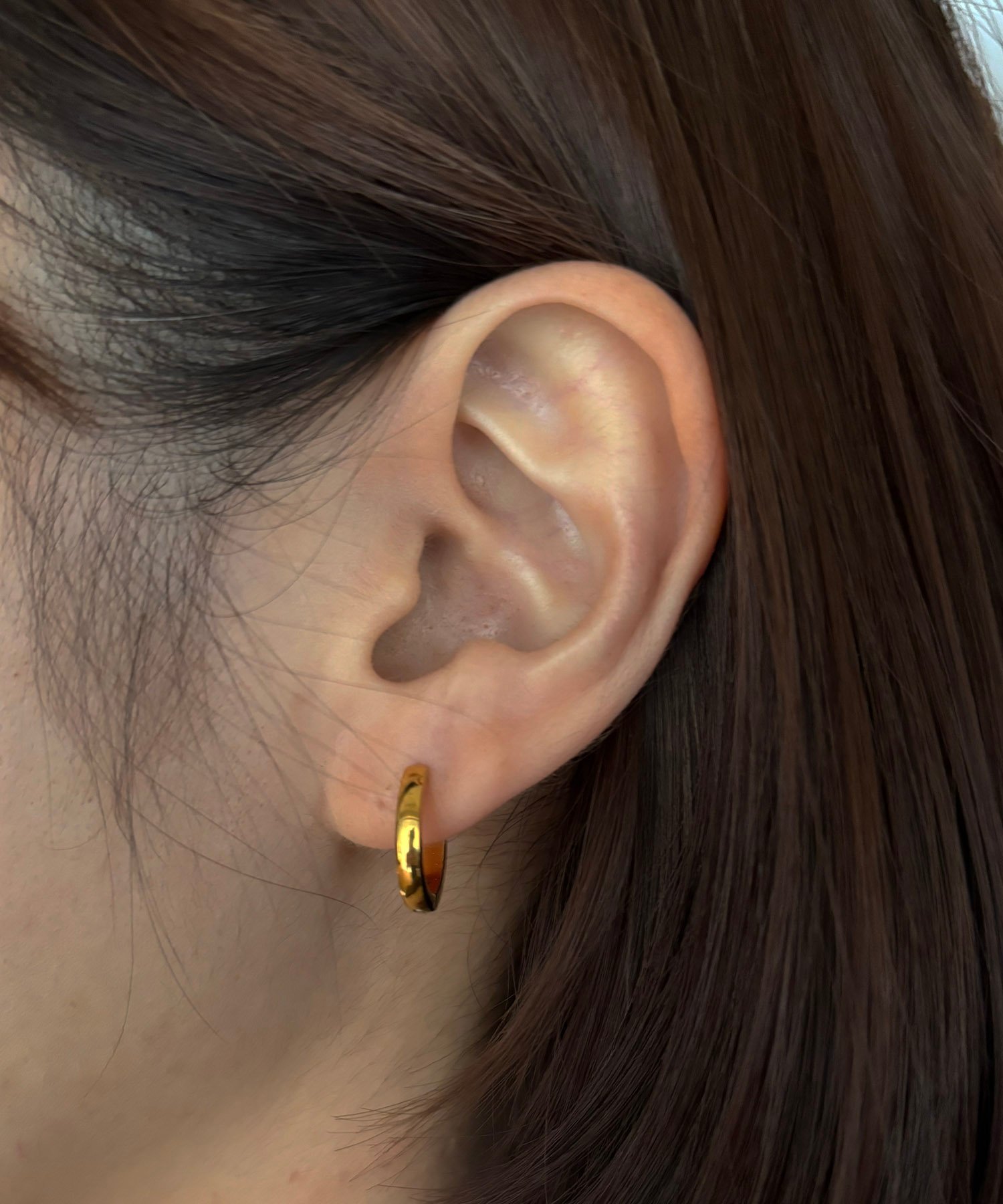 Diliraba 【Diliraba】サージカルステンレス フープピアス A ハシバミ / ネコロジー アクセサリー・腕時計 ピアス ゴールド