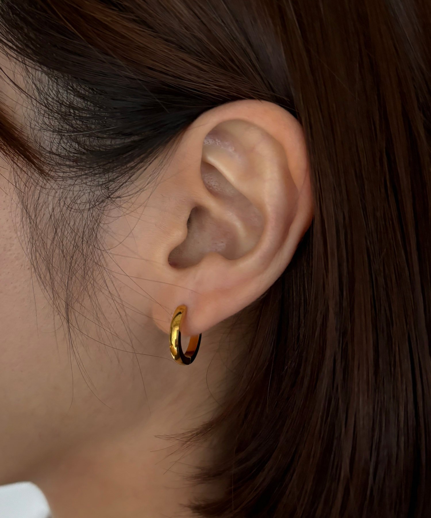Diliraba 【Diliraba】サージカルステンレス フープピアス A ハシバミ / ネコロジー アクセサリー・腕時計 ピアス ゴールド