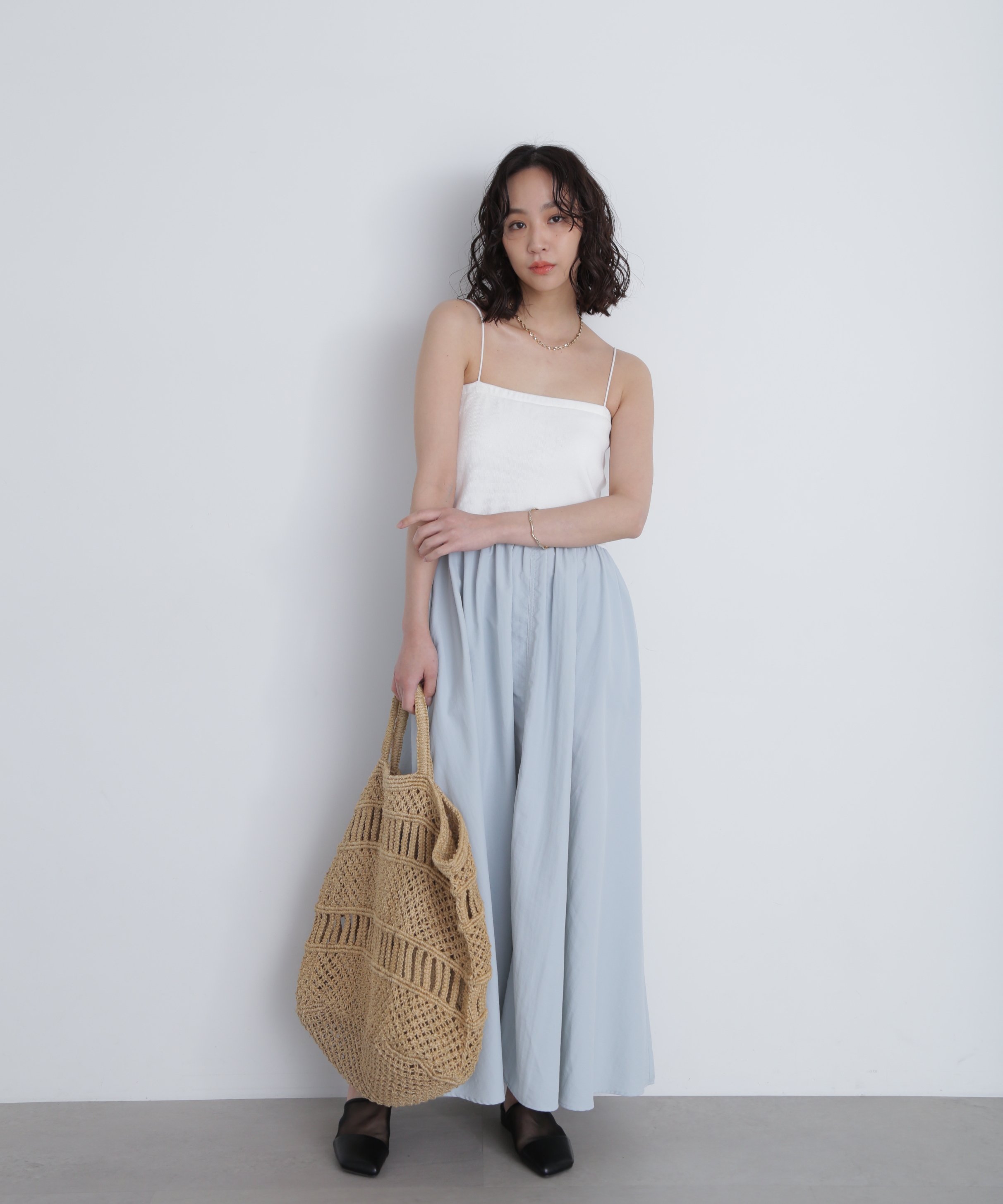 【SALE／50%OFF】FREE'S MART [MFM]カップ付リラックスキャミワンピース フリーズ マート ワンピース・ドレス ワンピース ブルー ホワイト ブラック【送料無料】