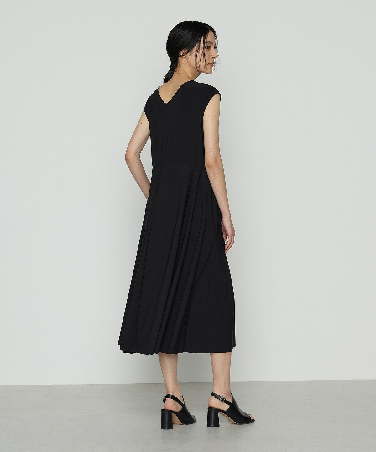 Gabardine K.T ユーロジャージー フィット&フレアワンピース コムサ ワンピース・ドレス ワンピース ブラック【送料無料】