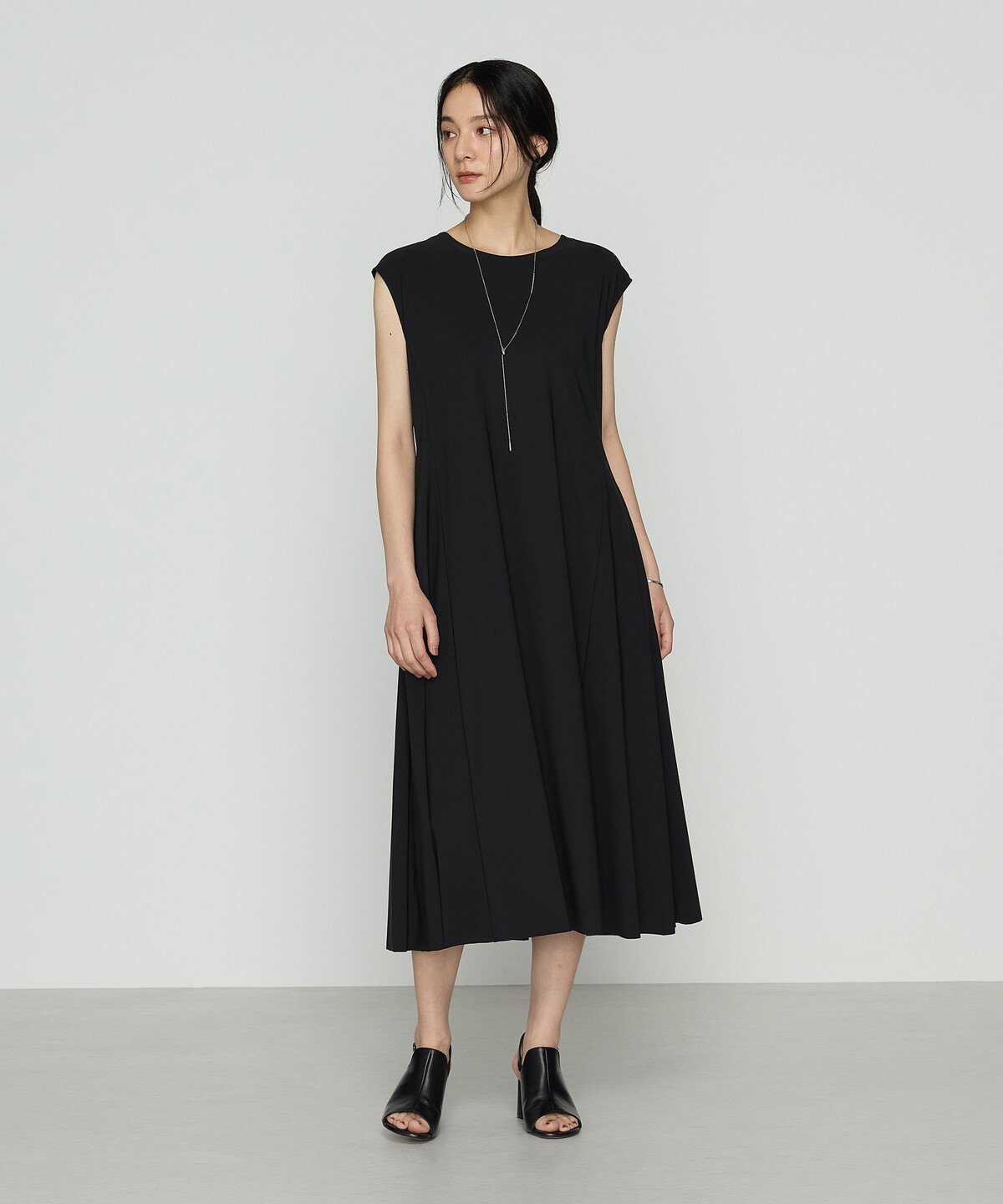 Gabardine K.T ユーロジャージー フィット&フレアワンピース コムサ ワンピース・ドレス ワンピース ブラック【送料無料】
