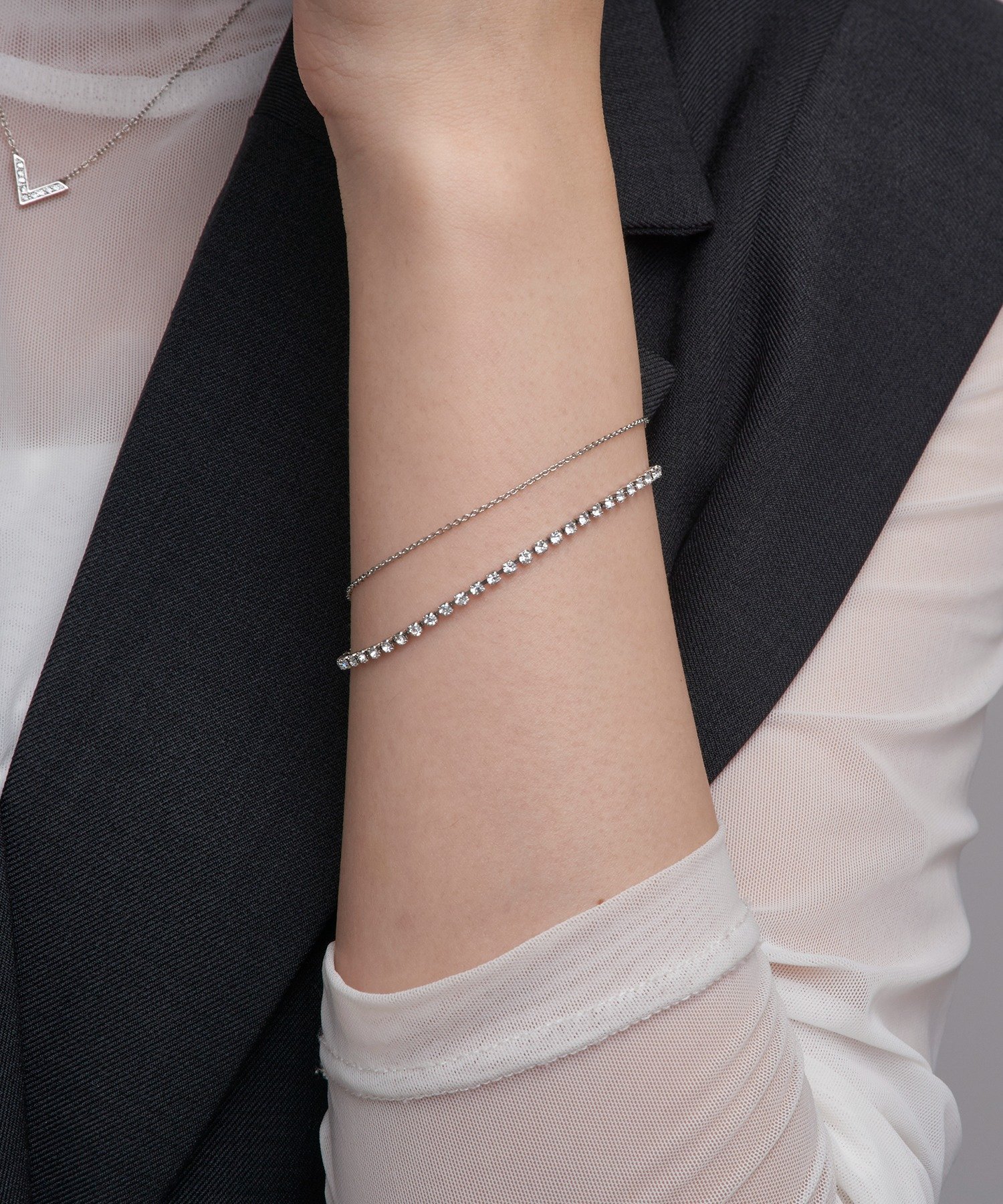 【SALE／45%OFF】MAISON BREEZE MAISON BREEZE/ブレスレット ニッケルフリー カットガラス 2連 日本製 OSWY セットアップセブン アクセサリー・腕時計 ブレスレット・バングル