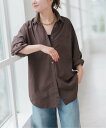 Spick & Span 《追加》50コットンオーバーシャツ スピックアンドスパン トップス シャツ・ブラウス ブラウン ホワイト ブルー【送料無料】