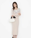 PROPORTION BODY DRESSING ケープ風レース付きニットワンピース プロポーションボディドレッシング ワンピース・ドレス ワンピース ベージュ...