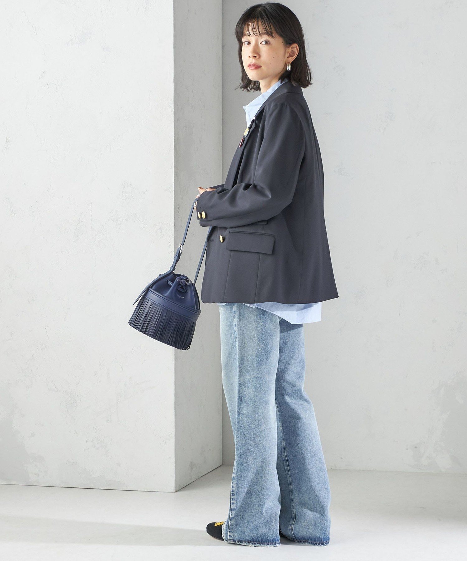 SHIPS WOMEN 【SHIPS別注】TICCA*manipuri: 50th ANNIV テーラード ジャケット シップス ジャケット・アウター テーラードジャケット・ブレザー ネイビー【送料無料】