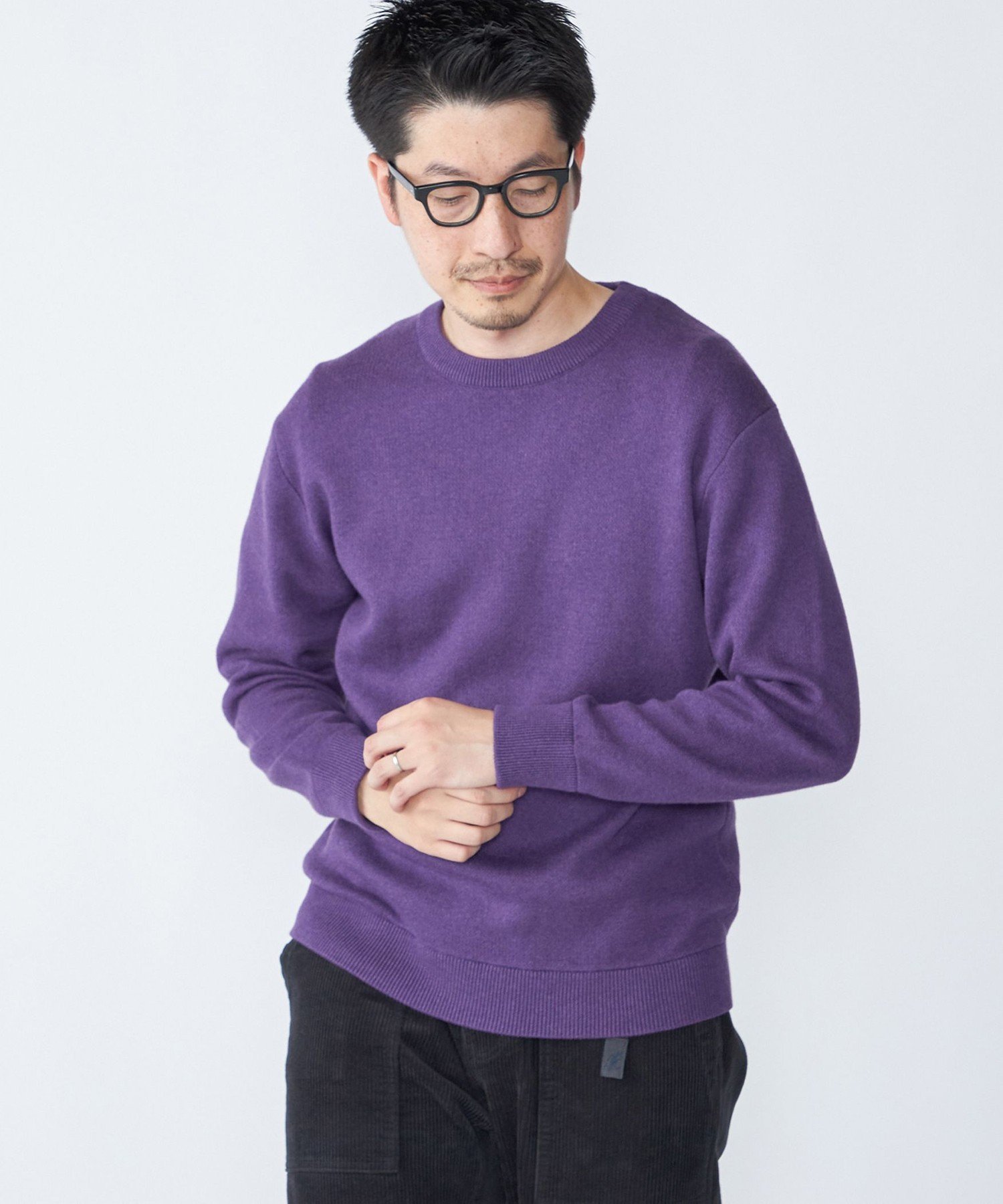 SHIPS MEN SHIPS:＜洗濯機可能＞ コットン カシミヤ ソリッド クルーネック ニット シップス トップス ..