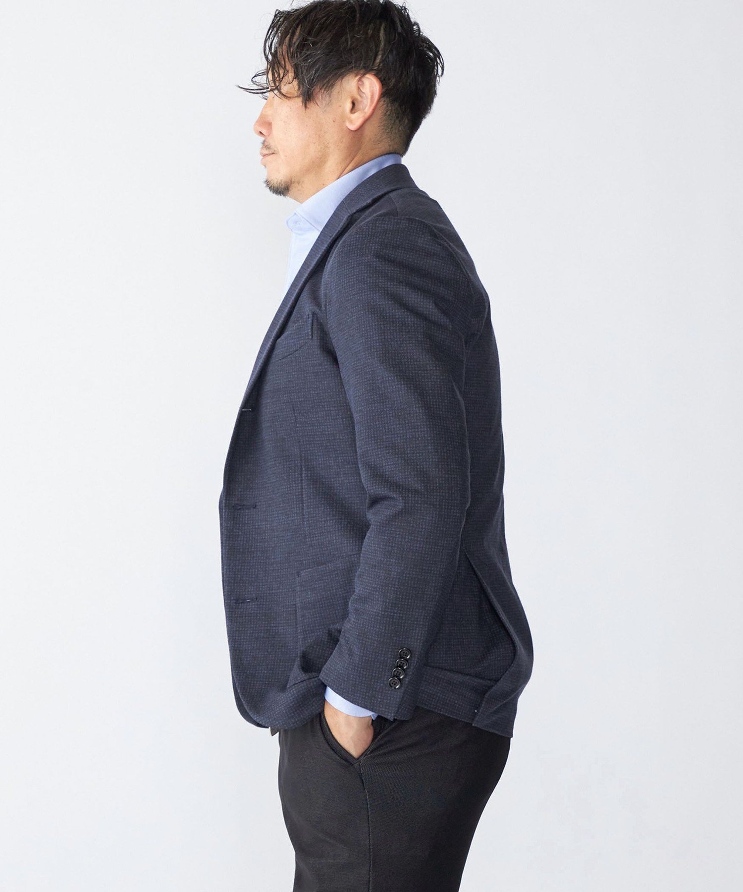 【SALE／30%OFF】SHIPS MEN SHIPS: カネマサファブリック ジャージー プリント ハウンドトゥース ジャケット シップス ジャケット・アウター テーラードジャケット・ブレザー【送料無料】