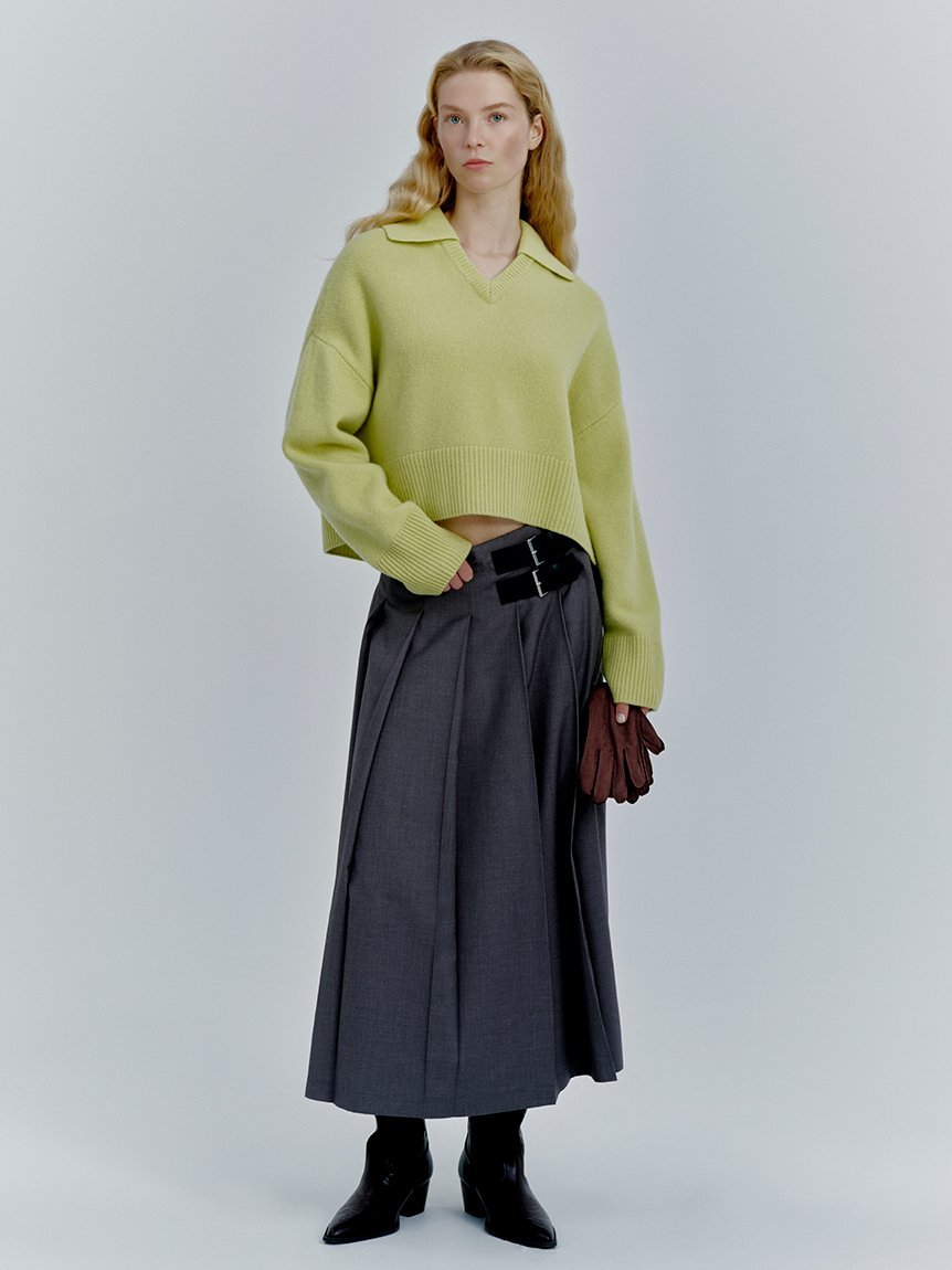 Mila Owen バックル付きOneWAYプリーツスカート ミラオーウェン スカート ロング・マキシスカート グレー【送料無料】のサムネイル