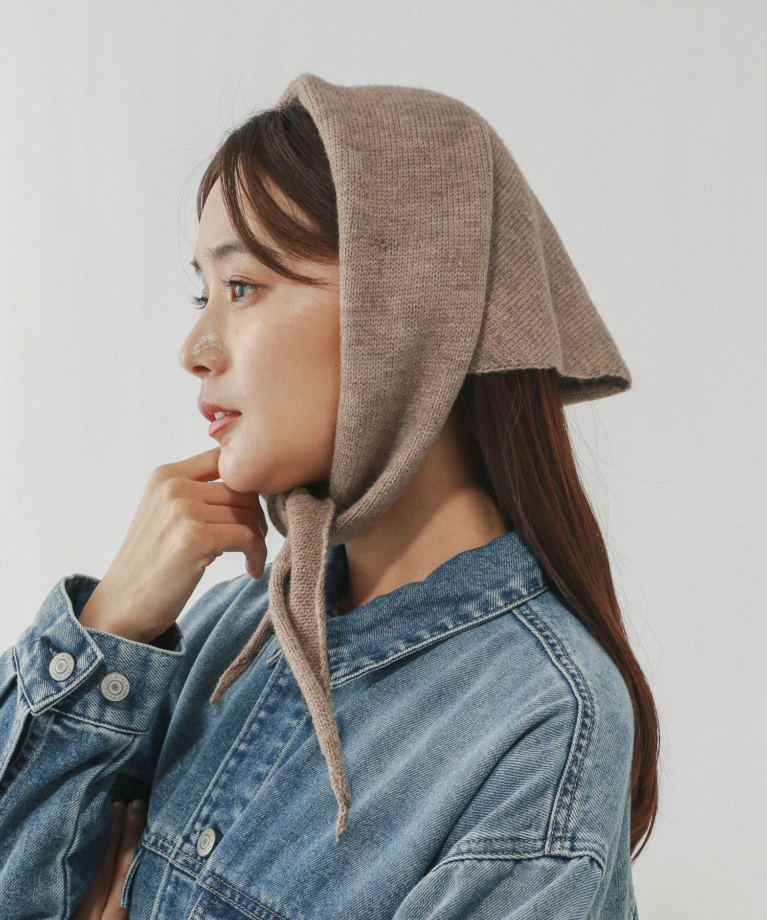 GLOBAL WORK トライアングルニットスカーフ/611235 グローバルワーク ファッション雑貨 マフラー・ストール・ネックウォーマー ブルー ブラック グレー ブラウンのサムネイル