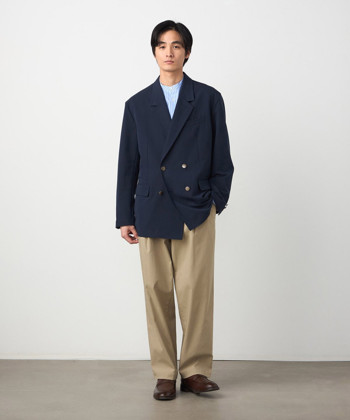 COMME CA ISM 【セットアップ対応】ウールライク ダブルブレザージャケット コムサイズム ジャケット・アウター その他のジャケット・アウター ネイビー【送料無料】