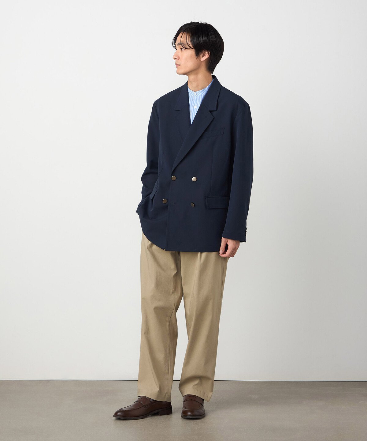COMME CA ISM 【セットアップ対応】ウールライク ダブルブレザージャケット コムサイズム ジャケット・アウター その他のジャケット・アウター ネイビー【送料無料】