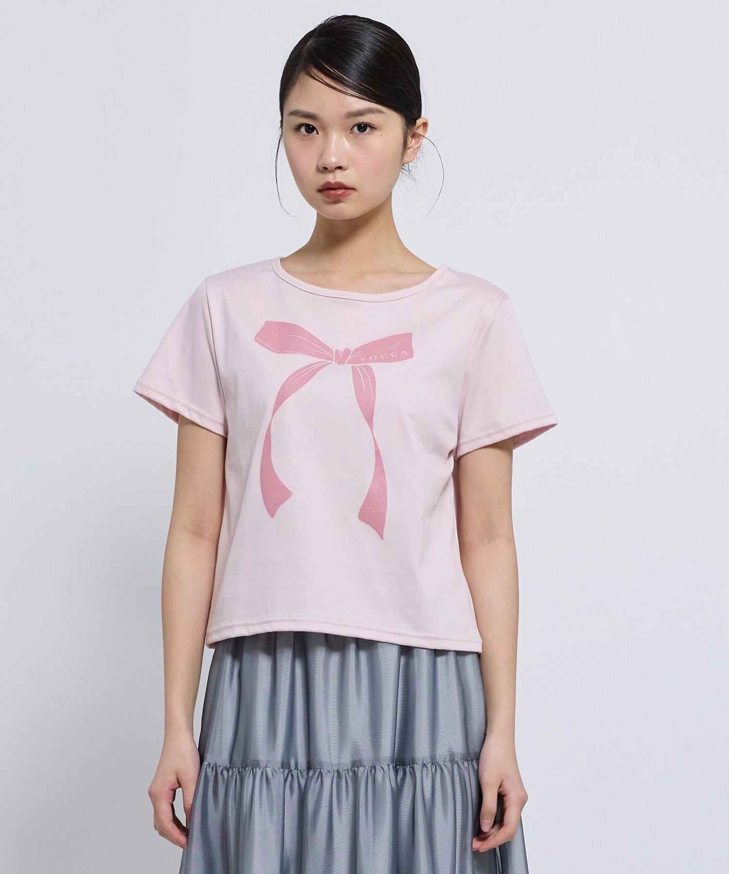 TOCCA 【再入荷&新色追加・鈴木ゆうかさん着用】SWEET LOVE Tシャツ トッカ トップス カットソー・Tシャツ ブラック ホワイト ピンク ネイビー