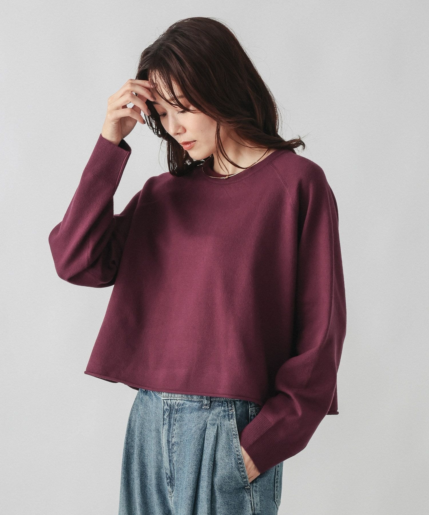 GLOBAL WORK カシミヤタッチクルーネップルオーバー/758685 グローバルワーク トップス ニット ピンク ワインレッド ネイビー ホワイト【送料無料】 stylife-15925492 Rakuten Fashion サンプル画像3