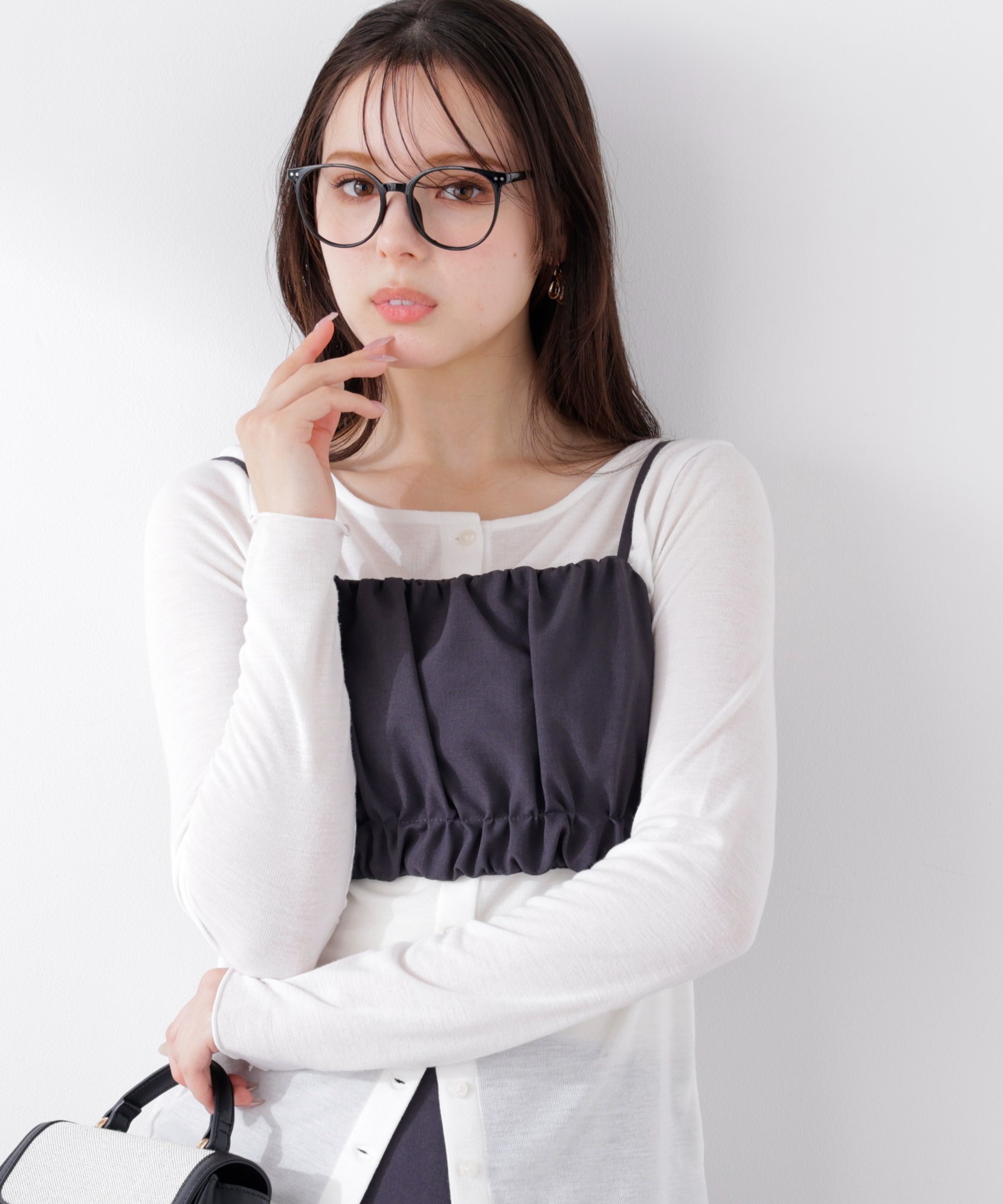 【SALE／70%OFF】PROPORTION BODY DRESSING ギャザービスチェ 26SS プロポーションボディドレッシング トップス シャツ・ブラウス ホワイト グレー ベージュ