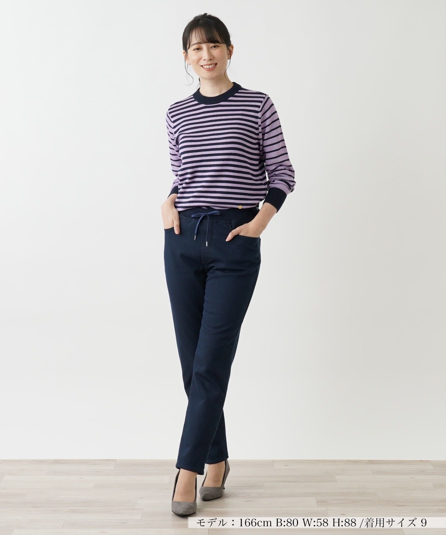 Leilian 【あったか素材】ストレッチパンツ【L JEANS】 レリアン パンツ ジーンズ・デニムパンツ ネイビー