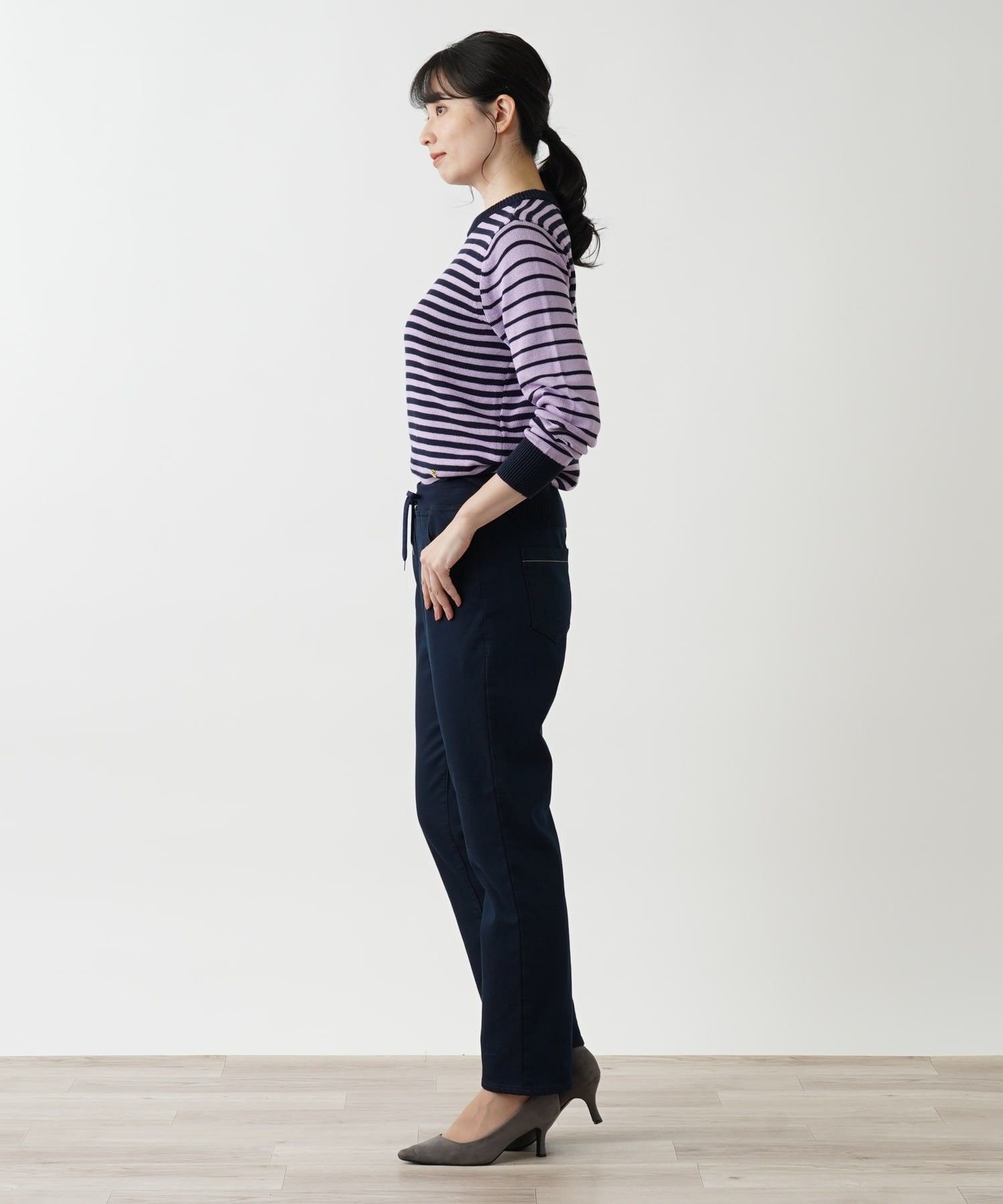 Leilian 【あったか素材】ストレッチパンツ【L JEANS】 レリアン パンツ ジーンズ・デニムパンツ ネイビー