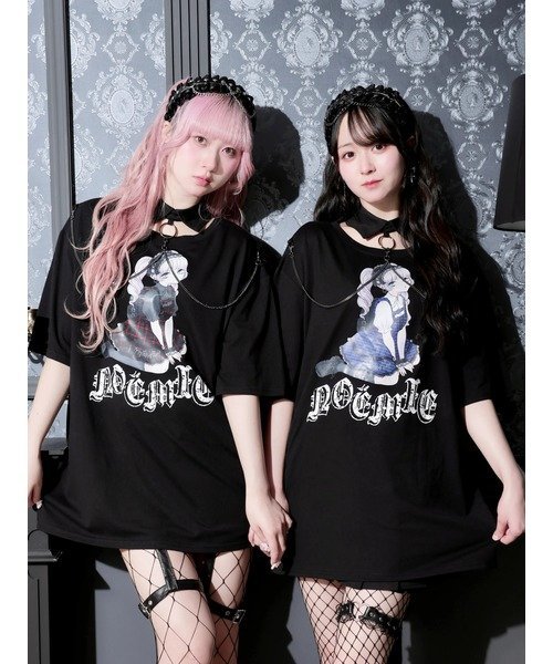 NOEMIE ロンリードール襟付きTシャツ ノエミー ワンピース・ドレス チュニック ブルー
