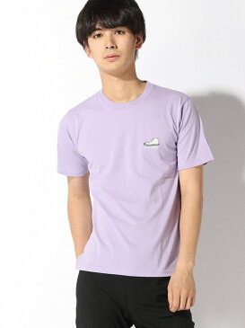 【SALE/23%OFF】WEGO 0/(M)コンバースワンポイントシューズ刺繍Tシャツ(S) ウィゴー カットソー Tシャツ パープル ピンク ベージュ ホワイト