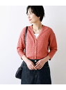 ニューヨーカー 服 レディース 【SALE／56%OFF】NEWYORKER WOMEN コットンブークレー Vネックニットカーディガン ニューヨーカー トップス カーディガン レッド【送料無料】