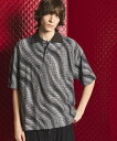 【SALE/20%OFF】MAISON SPECIAL Wave Back Cut Jacquard Prime-Over Short Sleeve Polo ...