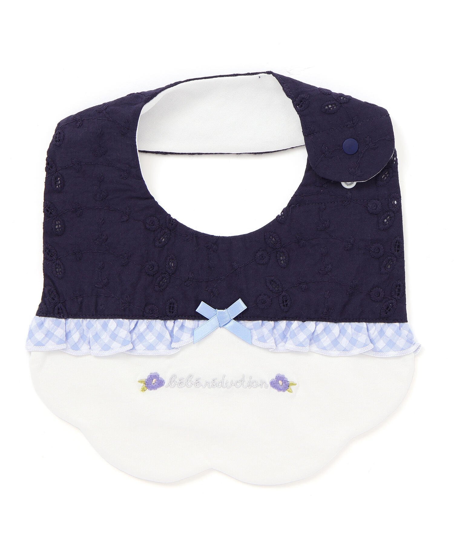 fillot de bebe reduction スカラップレーススタイ ベベ オンライン ストア マタニティウェア・ベビー用品 スタイ・よだれかけ ピンク ネイビー
