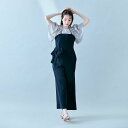 Audie a Muses リボン付きキャミソールサロペット ローズティアラ パンツ その他のパンツ ブラック【送料無料】