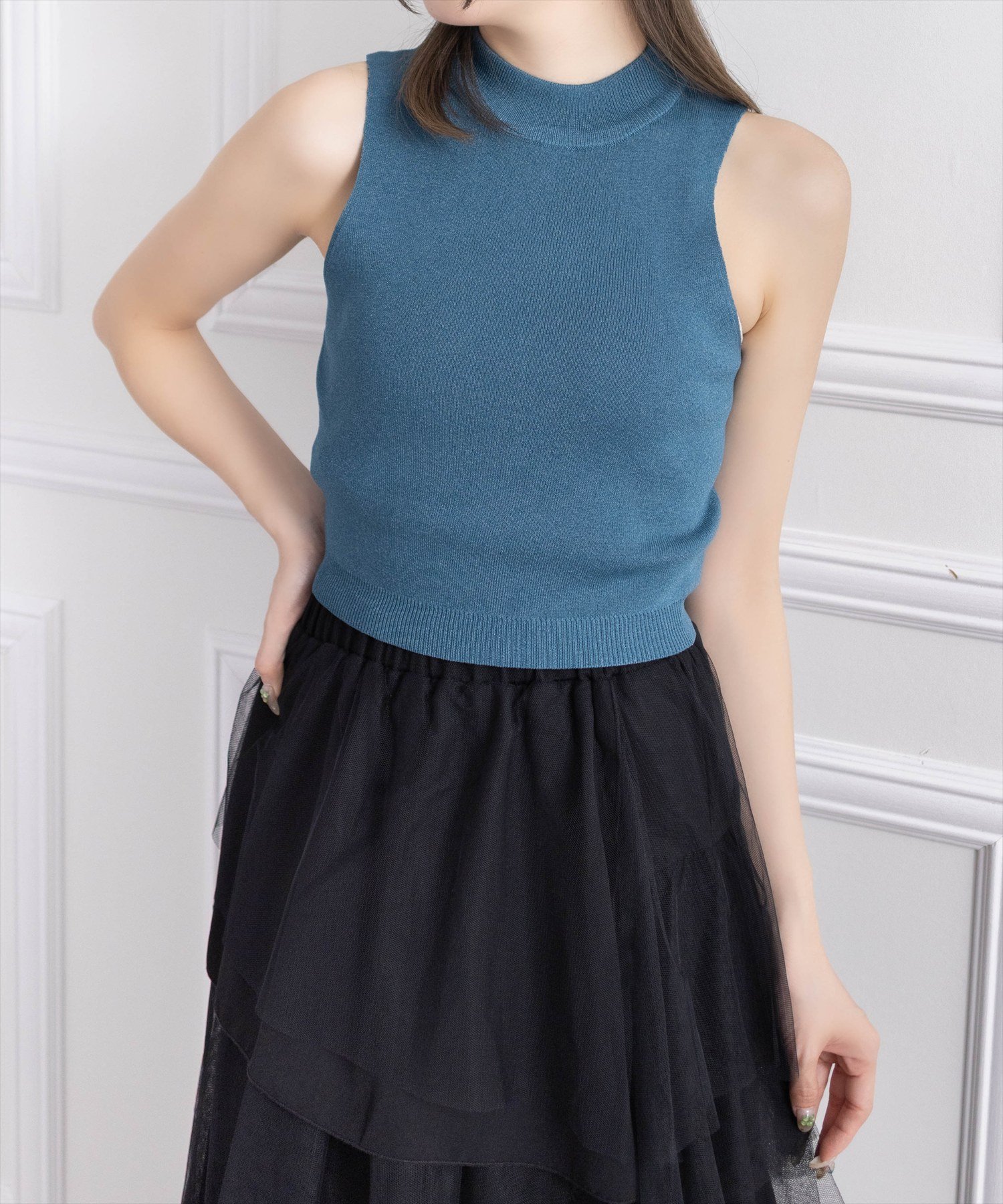 【SALE/73%OFF】clear アメスリハイネックニットトップス クリア トップス ニット ブルー カーキグリーン