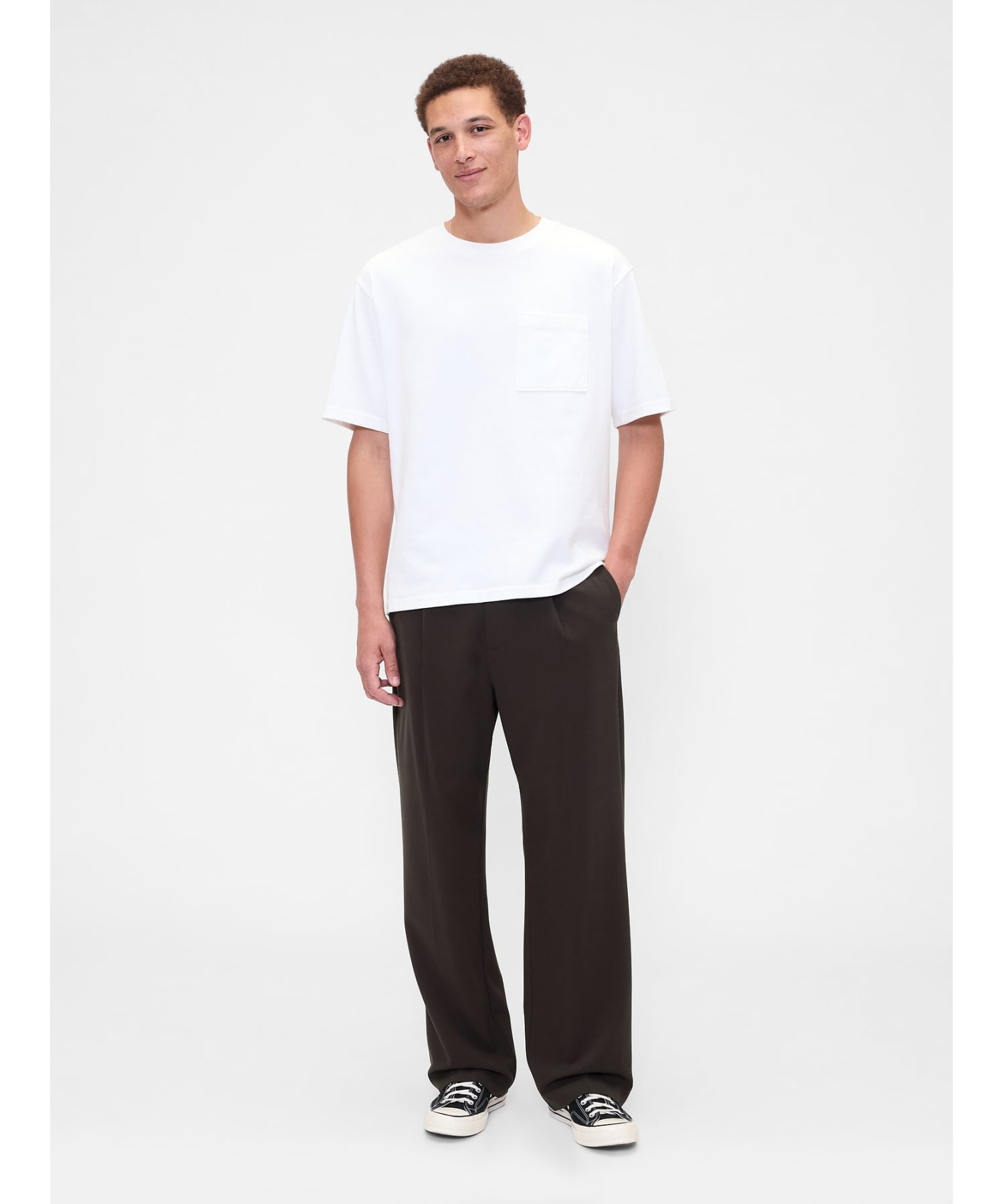 GAP (M)プリーツリラックスフィットトラウザー ギャップ パンツ その他のパンツ ブラウン ブラック【送料無料】