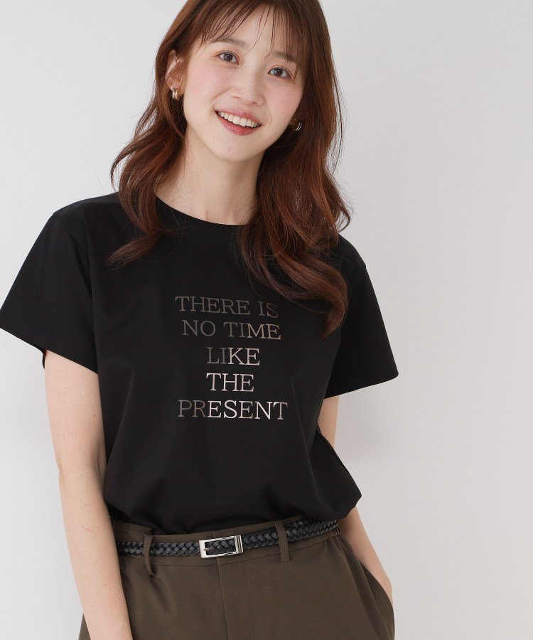【接触冷感/抗菌防臭/消臭/UVカット】半袖ロゴTシャツ クード シャンス トップス カットソー・Tシャツ ブラック ホワイト