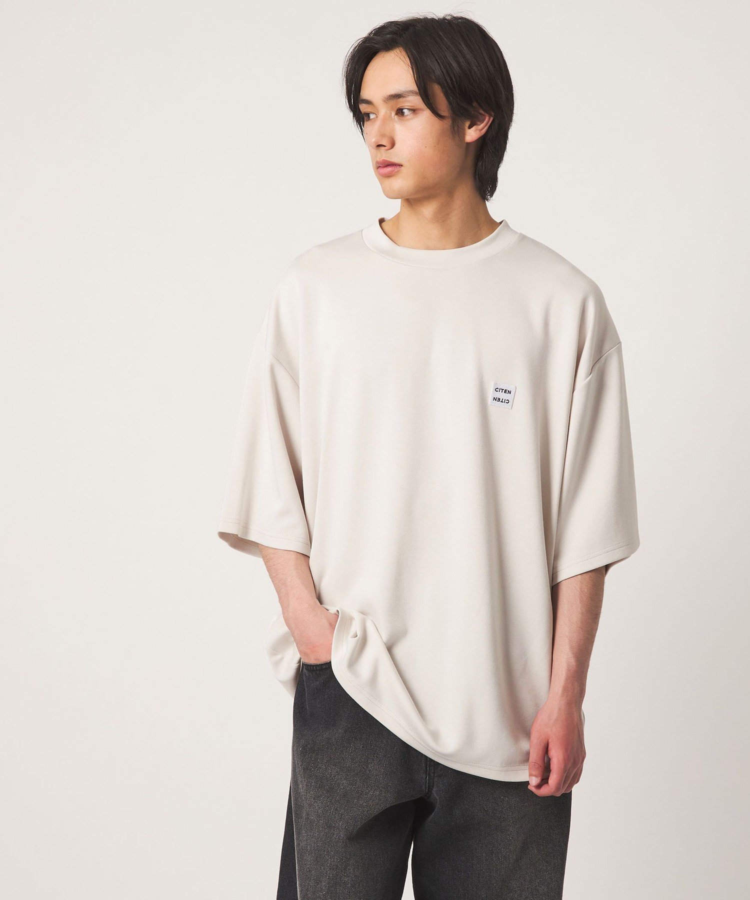 ＜CITEN＞モチモチワッペンT シテン トップス カットソー・Tシャツ グレー ネイビー
