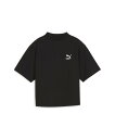 PUMA ウィメンズ CLASSICS リブ リラックス モックネック 半袖 シャツ プーマ トップス カットソー・Tシャツ ブラック