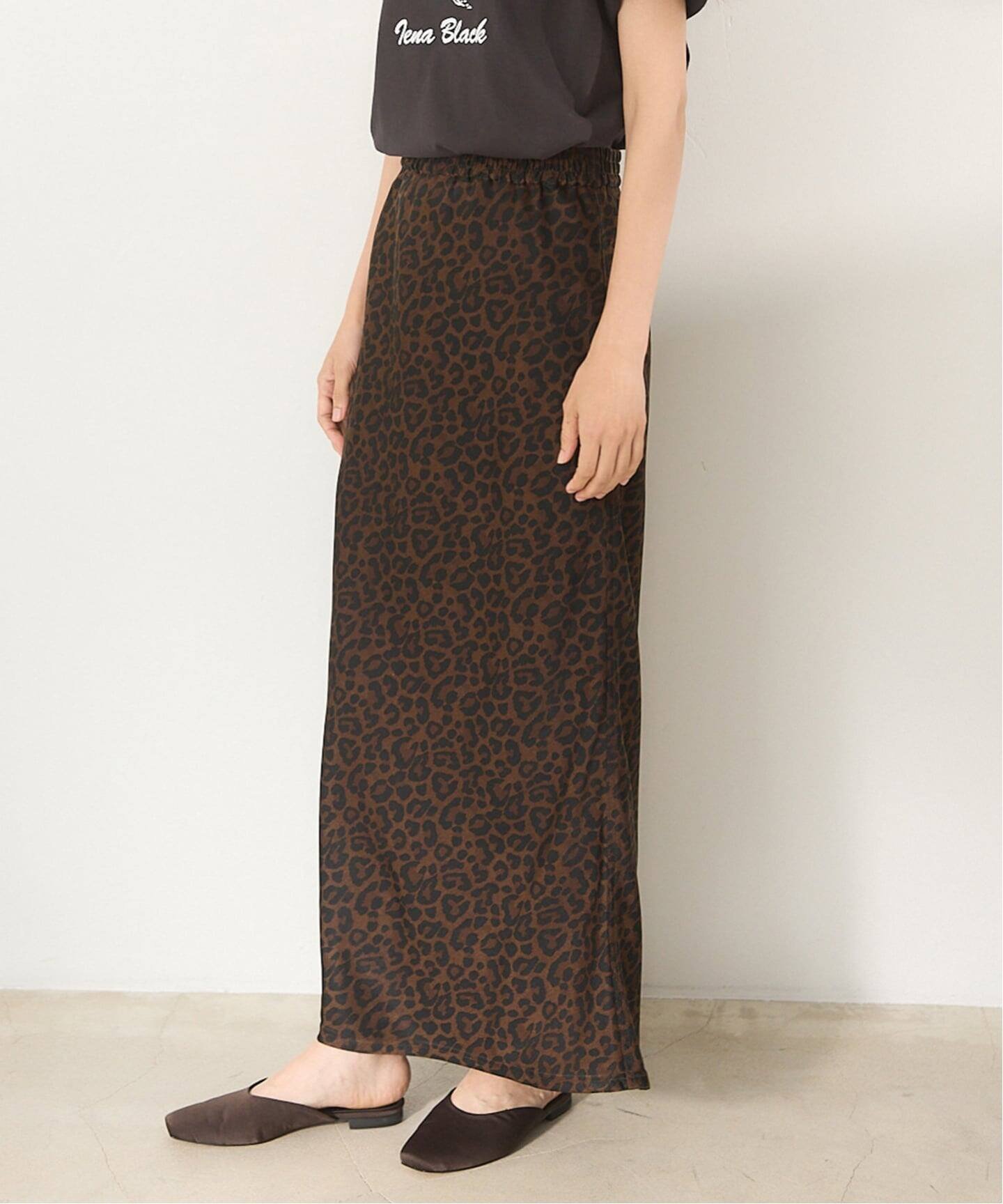 IENA 《WEB限定追加予約》BLACK レオパードスカート イエナ スカート ロング・マキシスカート ブラウン【送料無料】のサムネイル