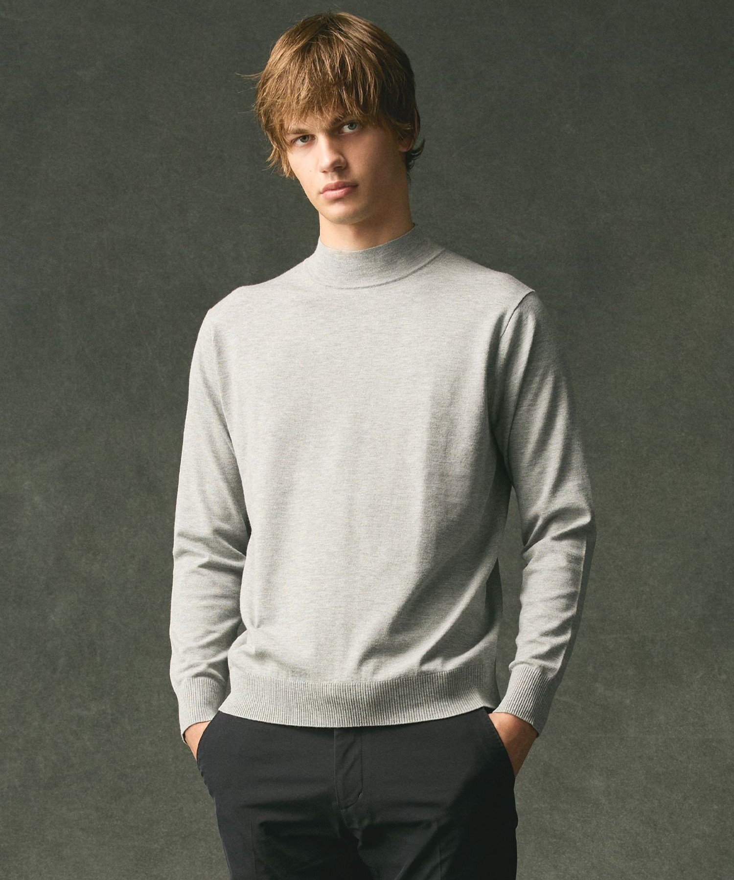 JOSEPH ABBOUD 【キングサイズ・チクチクしない/イージーケア/3シーズン対応/サスティナブル】SNOWY モックネックニット ジョセフアブード トップス ニット ブラック ホワイト【送料無料】(4)