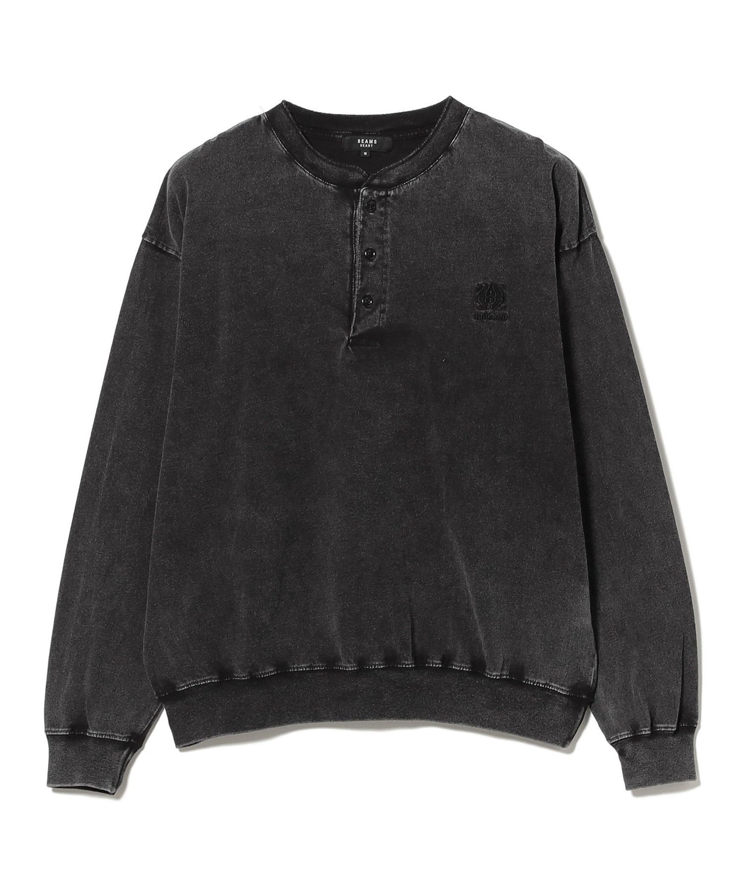 BEAMS HEART MEN コットン天竺 フェード ヘンリーネック カットソー ビームス ハート トップス カットソー・Tシャツ ネイビー ブラック【送料無料】