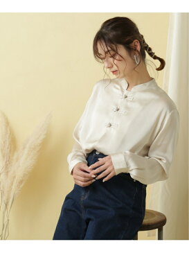 【SALE/30%OFF】frames RAY CASSIN 【WEB限定】チャイナブラウス レイカズン シャツ/ブラウス 長袖シャツ ブラウン ベージュ