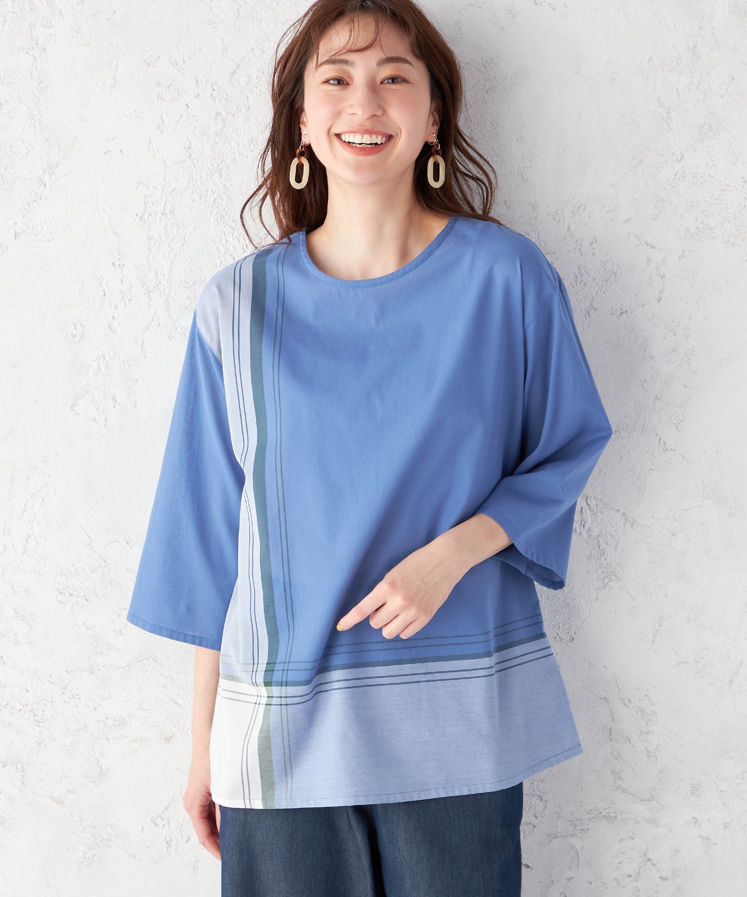 【SALE／20%OFF】DECOY SINCE 1981 パネルチェックTブラウス デコイシンス1981 トップス シャツ・ブラウス ブルー イエロー【送料無料】のサムネイル