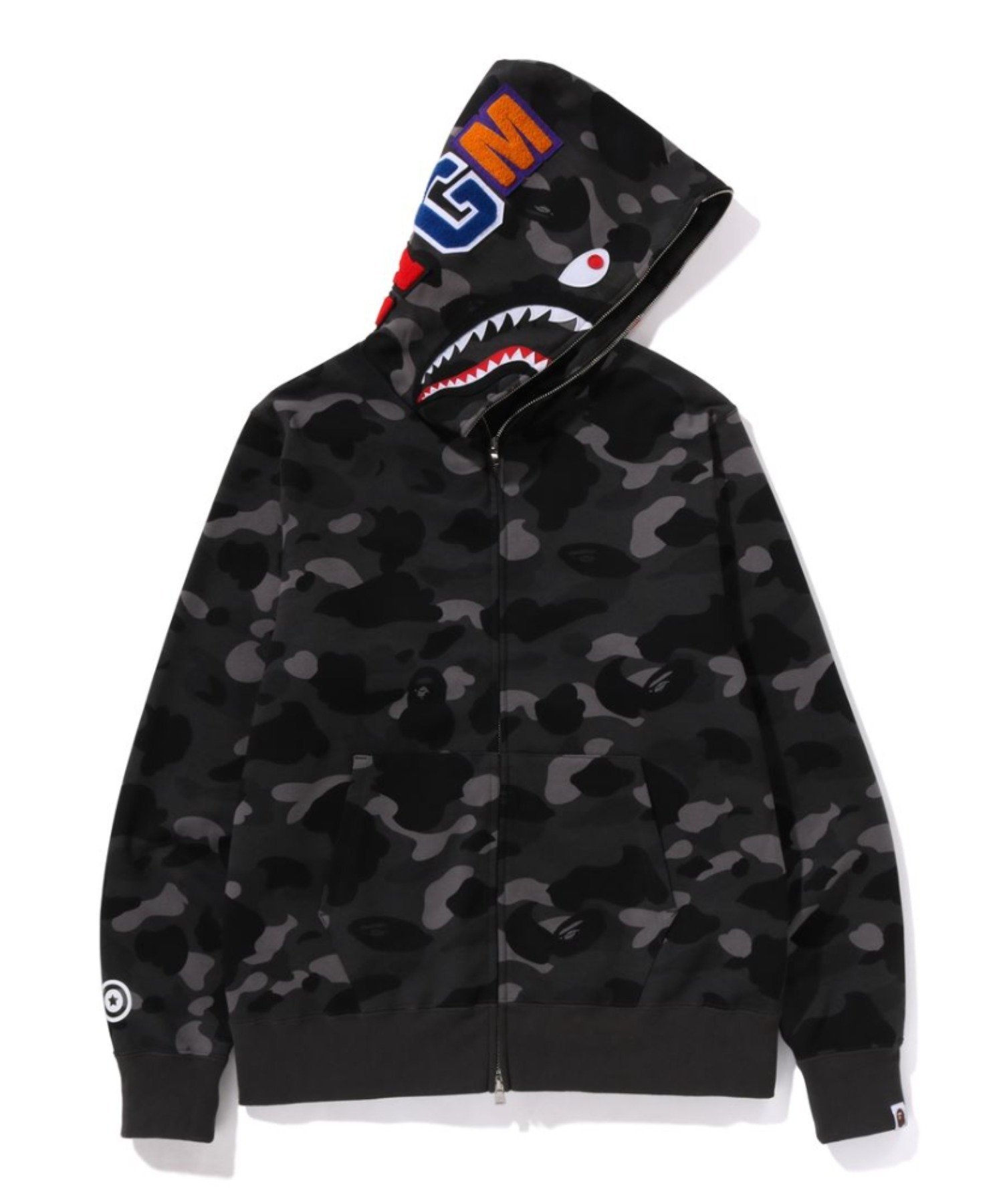 A BATHING APE COLOR CAMO SHARK FULL ZIP HOODIE ア ベイシング エイプ トップス ...