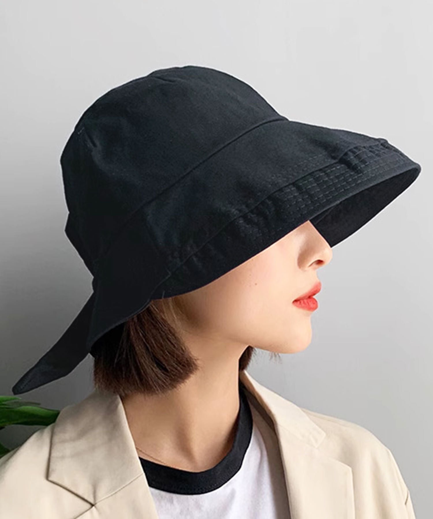 【SALE/38%OFF】Dewlily 【Dewlily】バックリボンバケットハット アミュレット 帽子 ハット ブラウン ブラック ホワイト ピンク