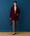 【SALE/52%OFF】Leilian テーラードカラーコート レリアン ジャケット・アウター その他のジャケット・アウター ブラック レッド【送料無料】