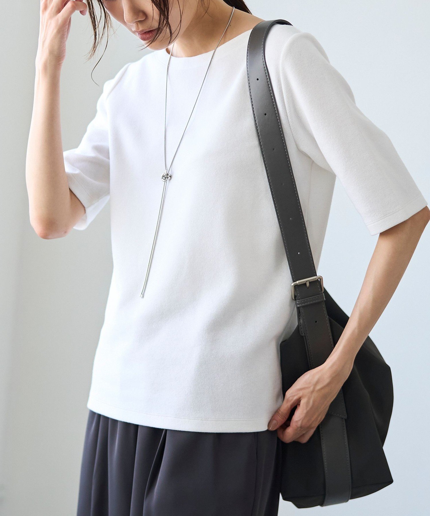 RONEL ボートネックジャージープルオーバー コーエン トップス カットソー・Tシャツ グリーン ワインレッド ブラック ホワイト グレー