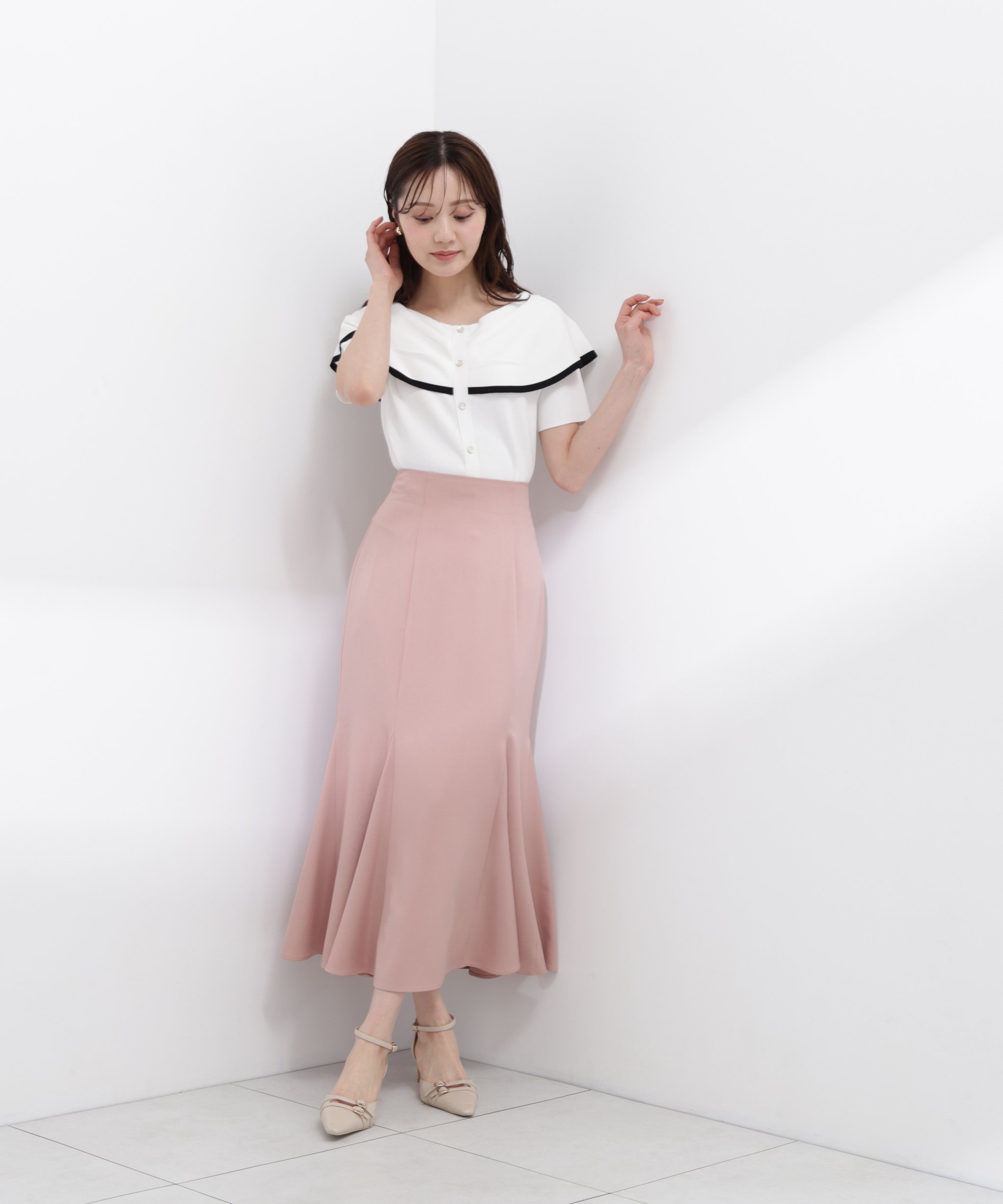 PROPORTION BODY DRESSING ＜ウォッシャブル＞ハイウエストマーメイドスカート 26SS プロポーションボディドレッシング スカート その他のスカート ブラック ブルー ピンク ホワイト