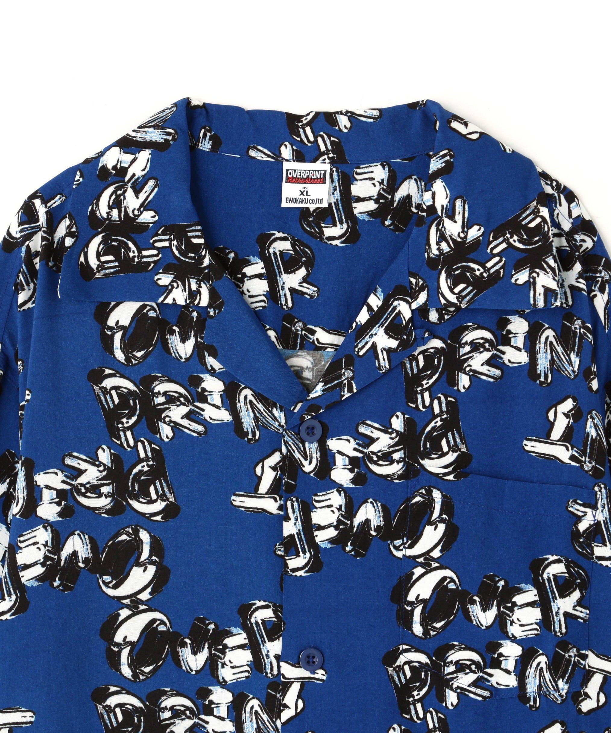 LHP overprint/オーバープリント/chain logo rayon shirts エルエイチピー トップス シャツ・ブラウス ネイビー
