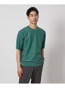 【SALE/50%OFF】UNITED ARROWS green label relaxing ツイル クルーネック ショートスリーブニット ユナイテッドアローズ グリーンレーベルリラクシング トップス ニット グレー【RBA_E】