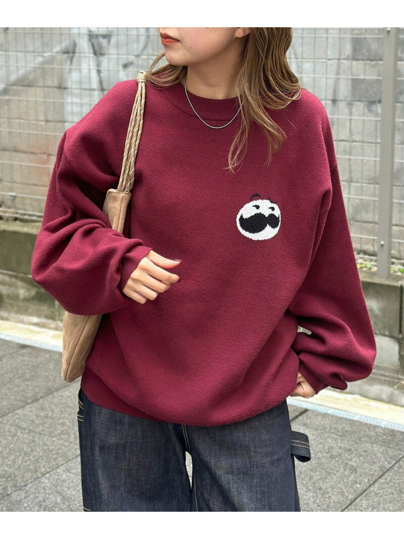 CPCM PRINGLESニットプルオーバー シーピーシーエム トップス ニット レッド グリーン グレー【先行予約】*【送料無料】