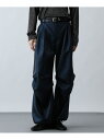 HARE シャイニーワイドレッグパンツ ハレ トップス その他のトップス ブルー ブラック【先行予約】*【送料無料】