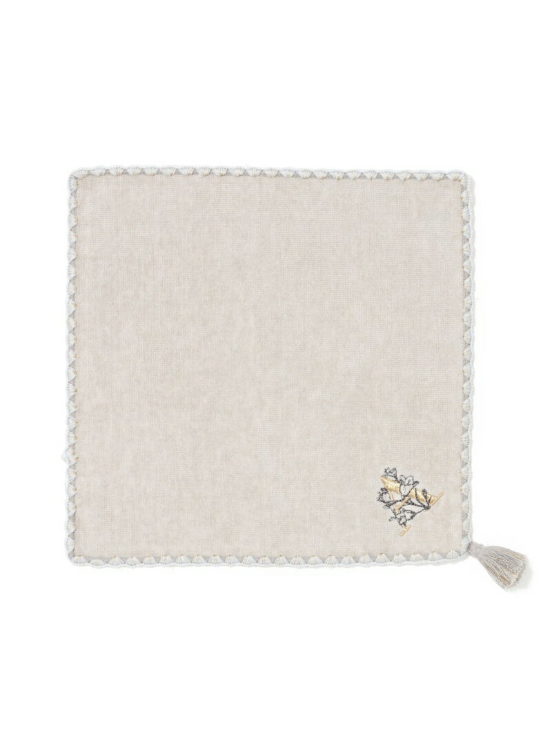 【SALE/50%OFF】Francfranc イニシャル ハンカチタオル フラワー A フランフラン ファッション雑貨 ハンカチ・ハンドタオル グレー【RBA_E】