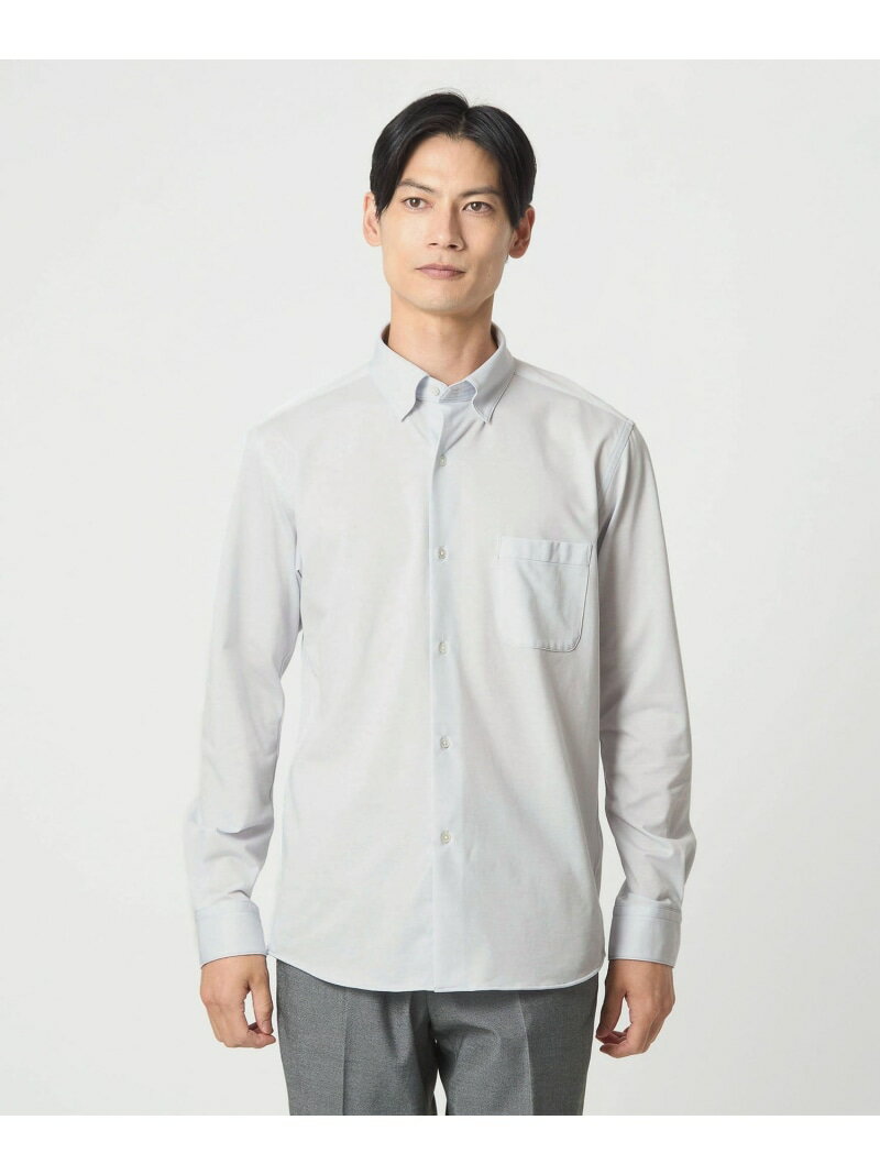 楽天Rakuten Fashion MenUNITED ARROWS green label relaxing エブリット TC ジャージー スナップ ボタンダウン シャツ -イージーアイロン・吸水速乾・抗菌- ユナイテッドアローズ グリーンレーベルリラクシング トップス シャツ・ブラウス グレー ブルー【送料無料】